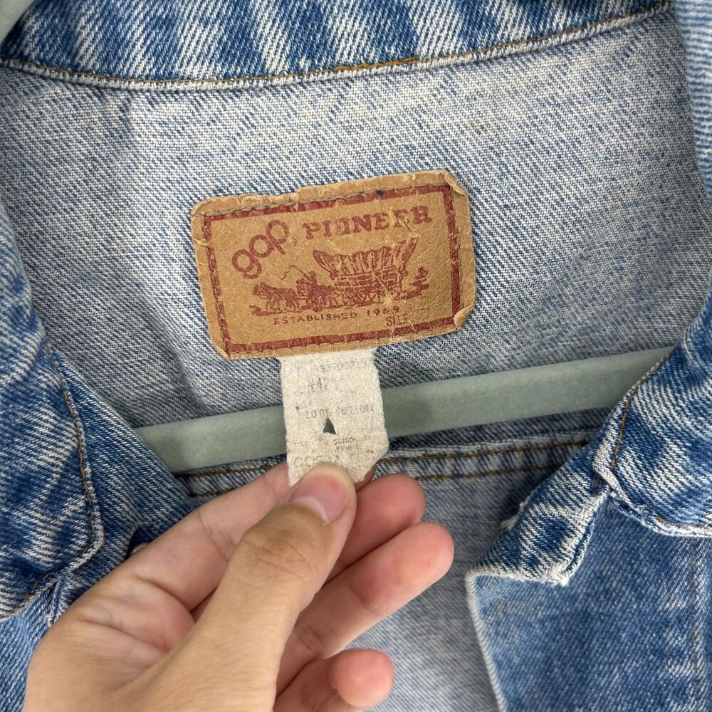 Vintage Gap Pioneer Denim Button Up Vest Men’s 42 Blue Jean Jacket 80's USA - Picture 4 of 8